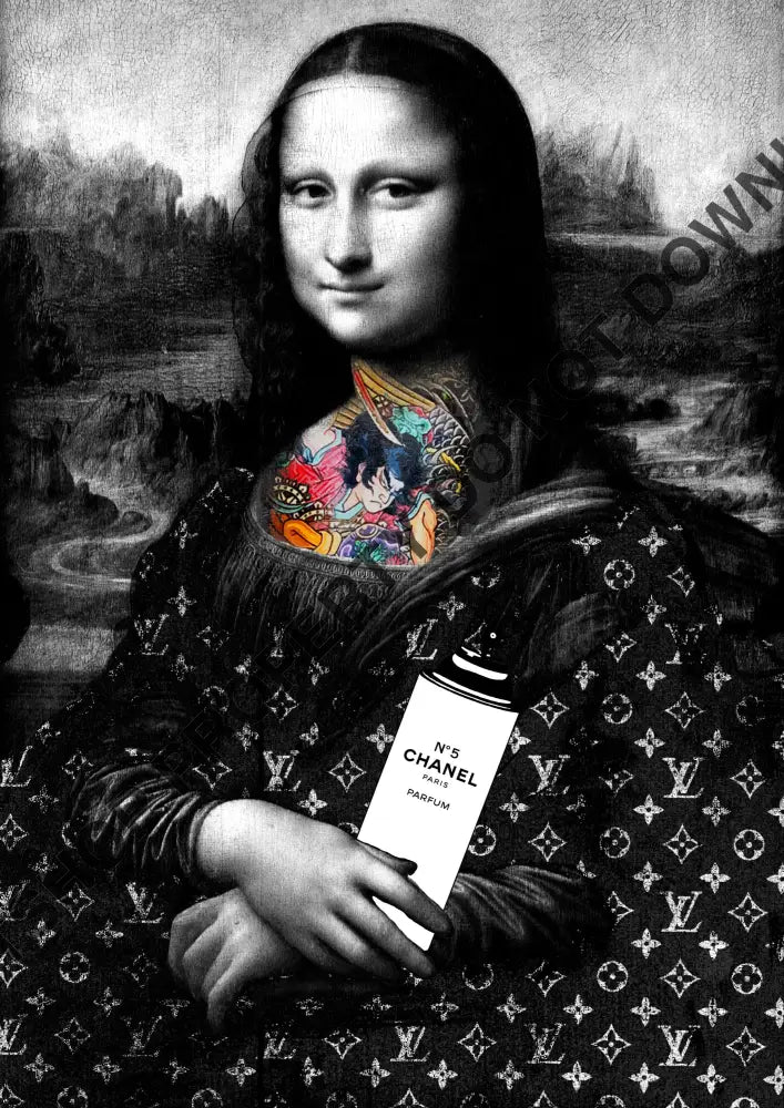 Mona Lisa black tattoo
